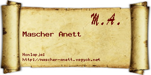 Mascher Anett névjegykártya