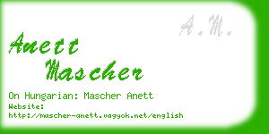 anett mascher business card